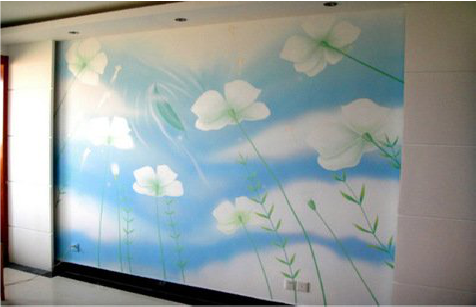 新郑画墙绘怎么画好白云的蓬松感？